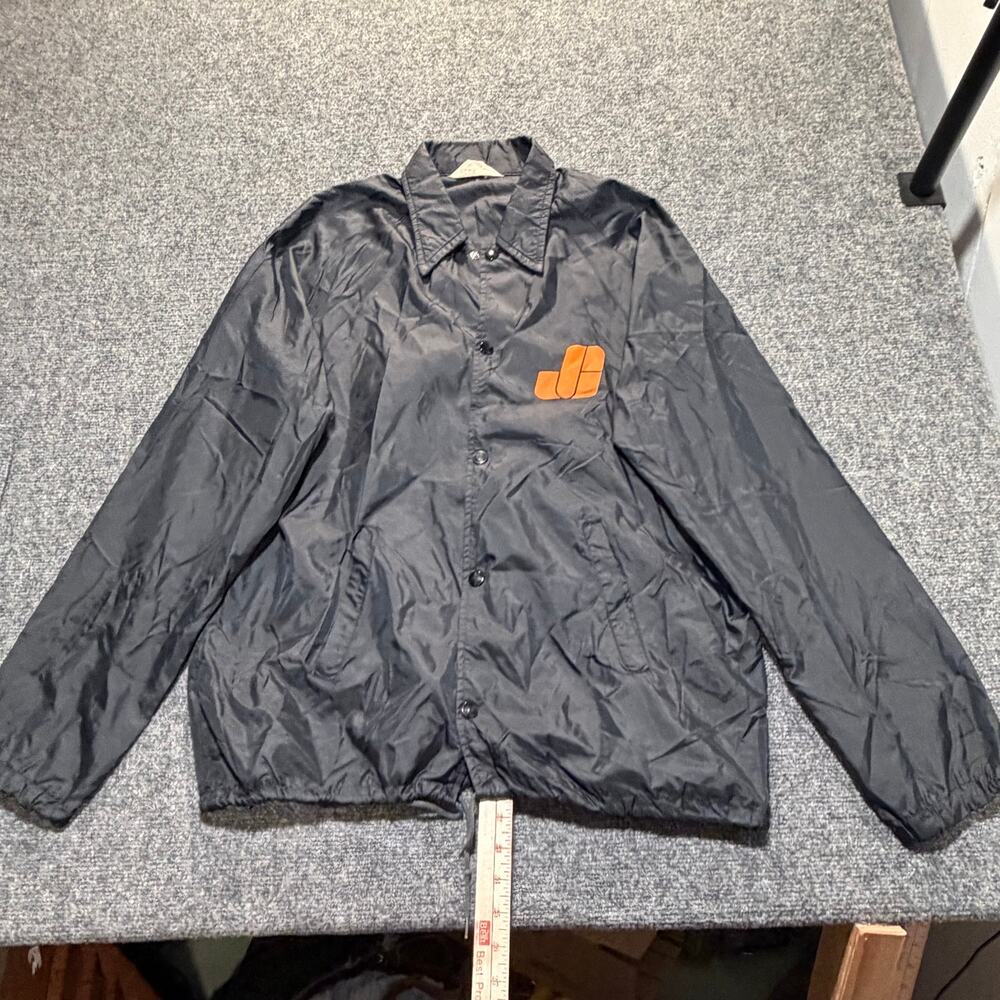 Vintage Collegiate Pacific Nylon Coach Jacket Windbreaker Mens Size M Gray